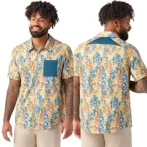 Smartwool Shirt Mens Large Short Sleeve Lightweight Button Front Pocket Casual